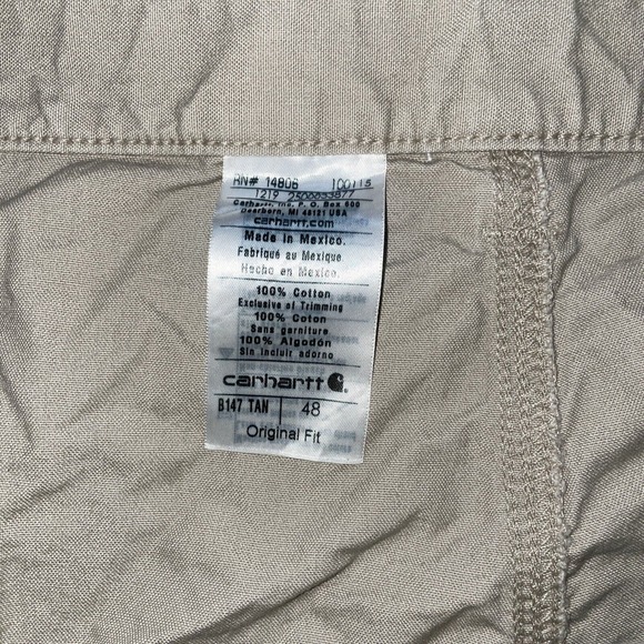 Carhartt Shorts Mens 48 Beige Cargo Outdoor‎ Pockets Relaxed Fit - Picture 3 of 6